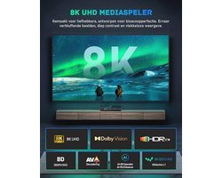8K Android TV Box met 4K BD Mediaspeler en Dolby Vision