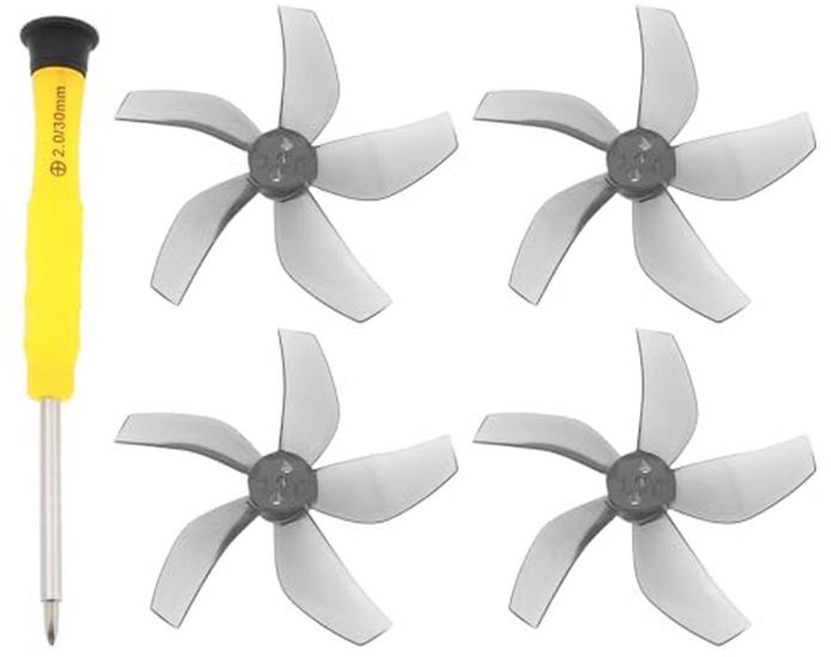 4 Stuks 5-Blade Drone Propellers met Schroevendraaier - Grijs