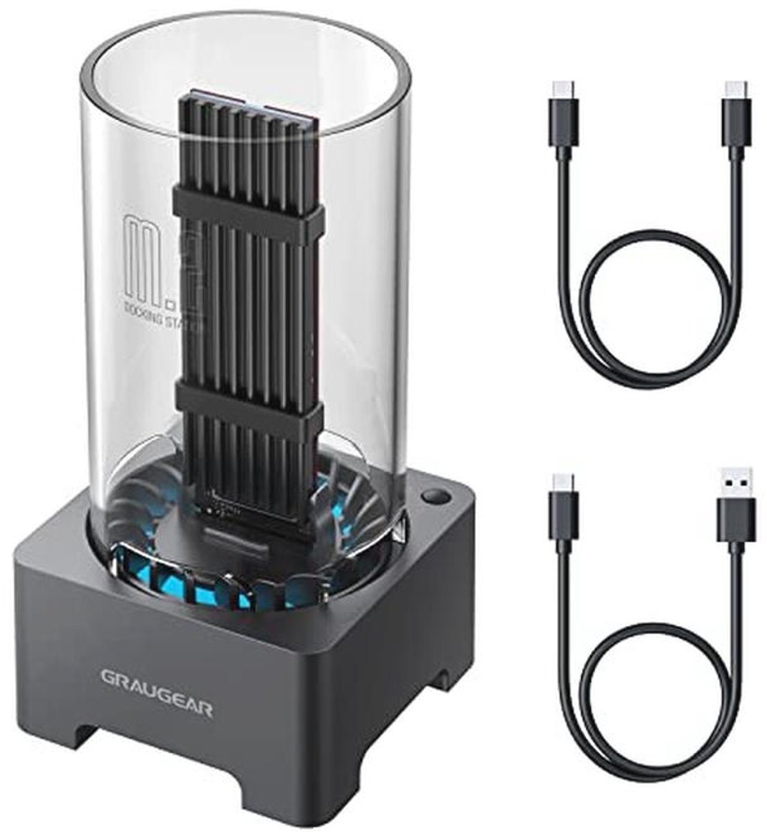 M.2 NVMe & NGFF SSD Docking Station - USB 3.2 Gen2 10Gbps met Koelventilator