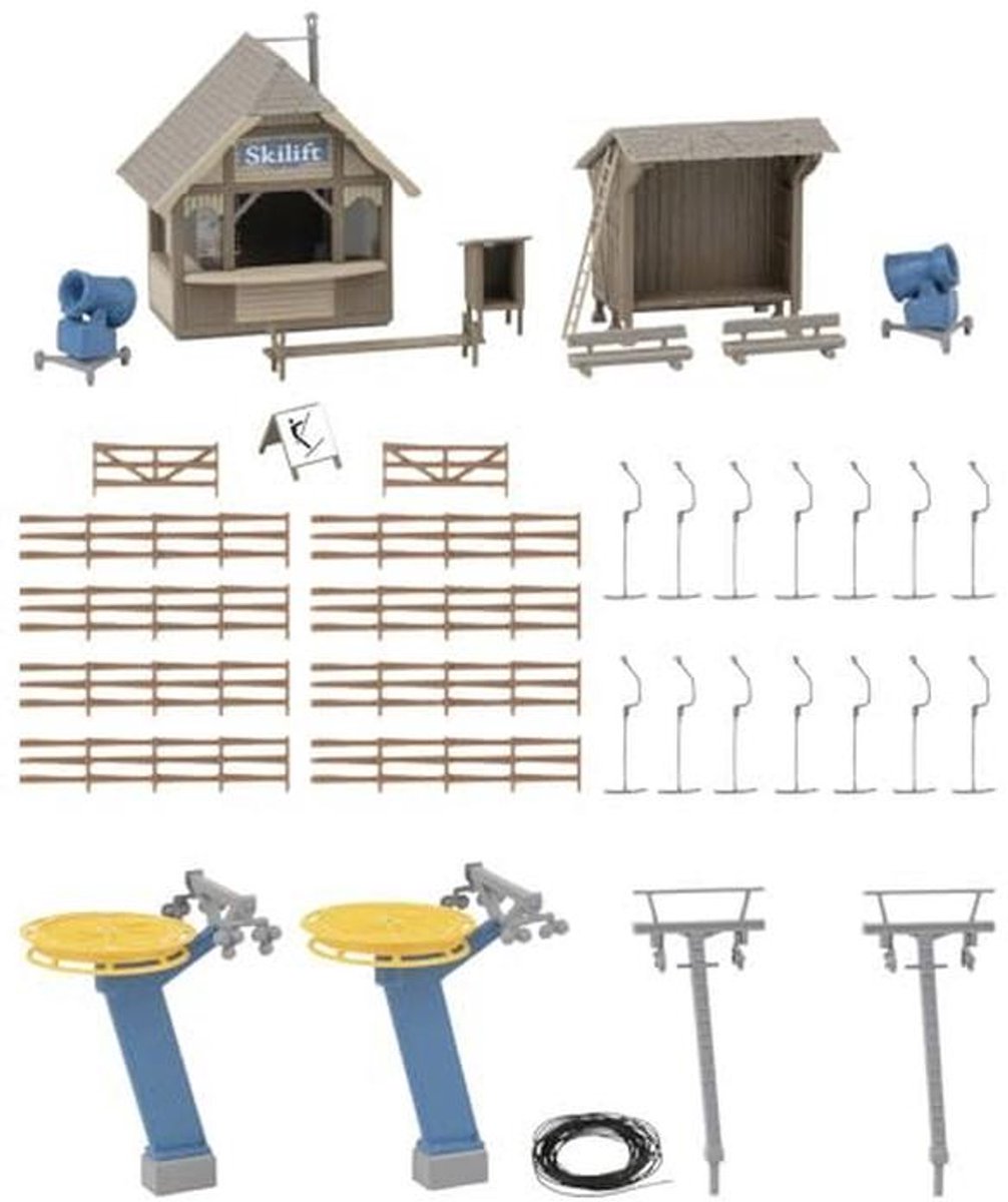 Modelbouwset met Sleelift en Accessoires voor H0 Modelspoor
