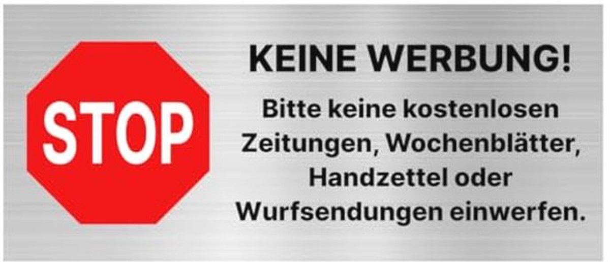 Brievenbus Sticker Geen Reclame 7x3 cm UV Bestendig