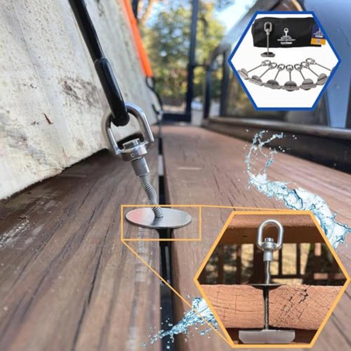 Verstelbare Aanhangwagen- en Dockankers - 1200 lbs Breuksterkte - Roestvrij Staal (8 Stuks)