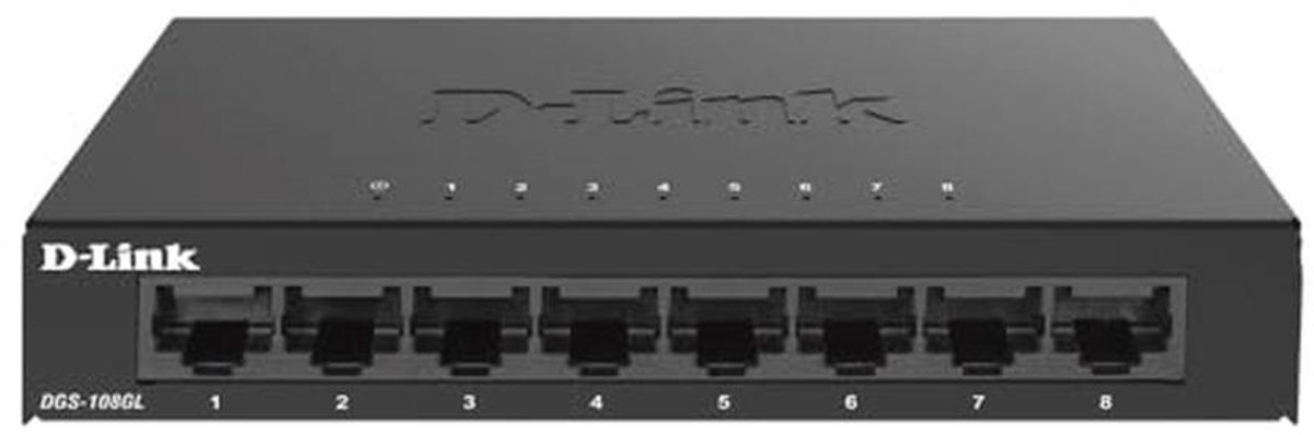 8-poorts Gigabit Onbeheerde Switch - Fanless, Compact en Energiezuinig - Plug & Play