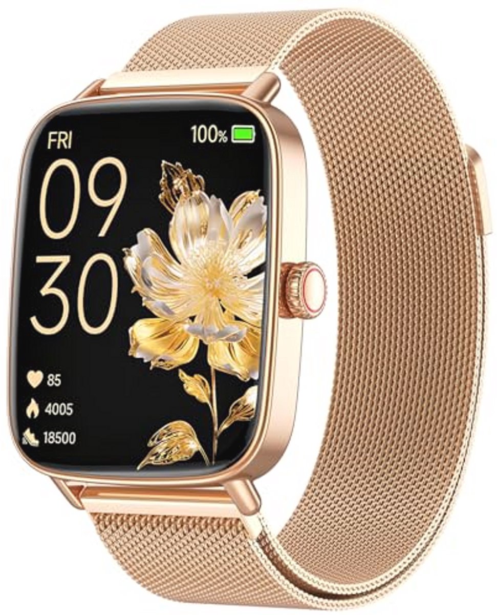 Smartwatch met Telefoonfunctie en Fitness Tracking voor Iedereen – 1,85 inch, 100+ Sportmodi, Hartslag- en Slaapmonitor, IP68 Waterdicht