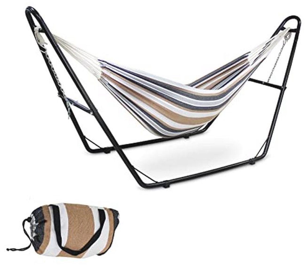 2-zits hangmat met verstelbare houder - Perfect voor tuin, terras, camping en strand - Maximaal 200 kg