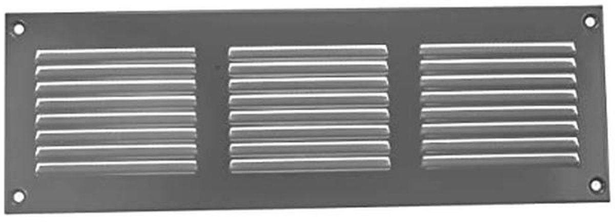 Ventilatierooster 30 x 10 cm – Grijs – Metalen Luchtteruglooprooster met Ongediertebeschermingsscherm