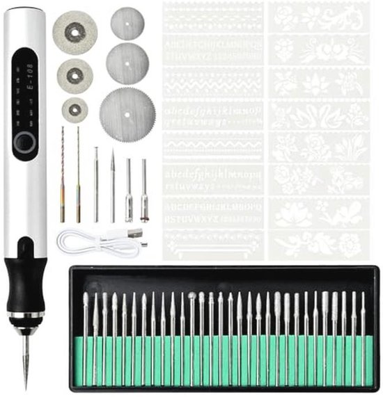 Oplaadbare Draadloze Graveergereedschap Set voor Hout, Glas, Kunststof