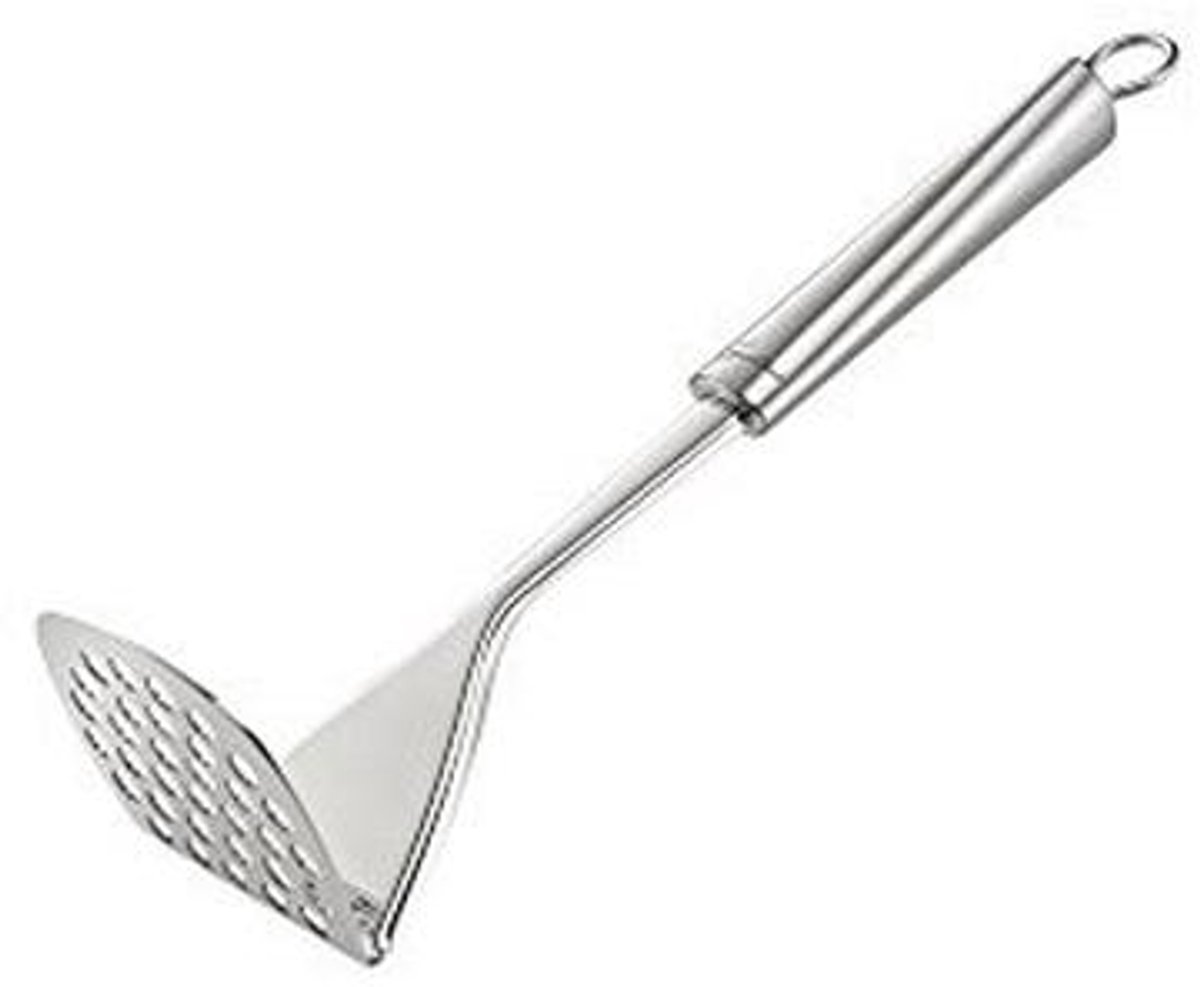 Roestvrijstalen puree-stamper met ergonomische greep