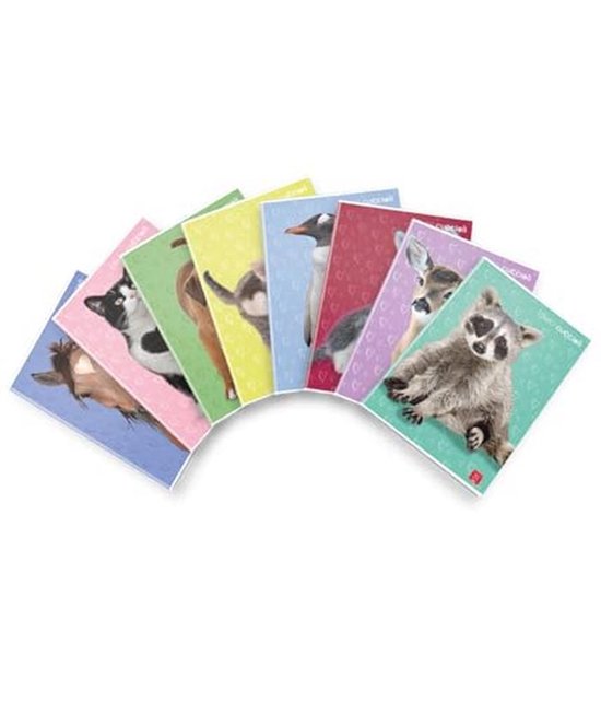 Blasetti Animal Maxi Schrift A4 – 80 Pagina’s, 10 Mm Ruitjes, 80 G/m² Papier, Met Stevige Kaft En FSC-keurmerk – Pak Van 10 Stuks