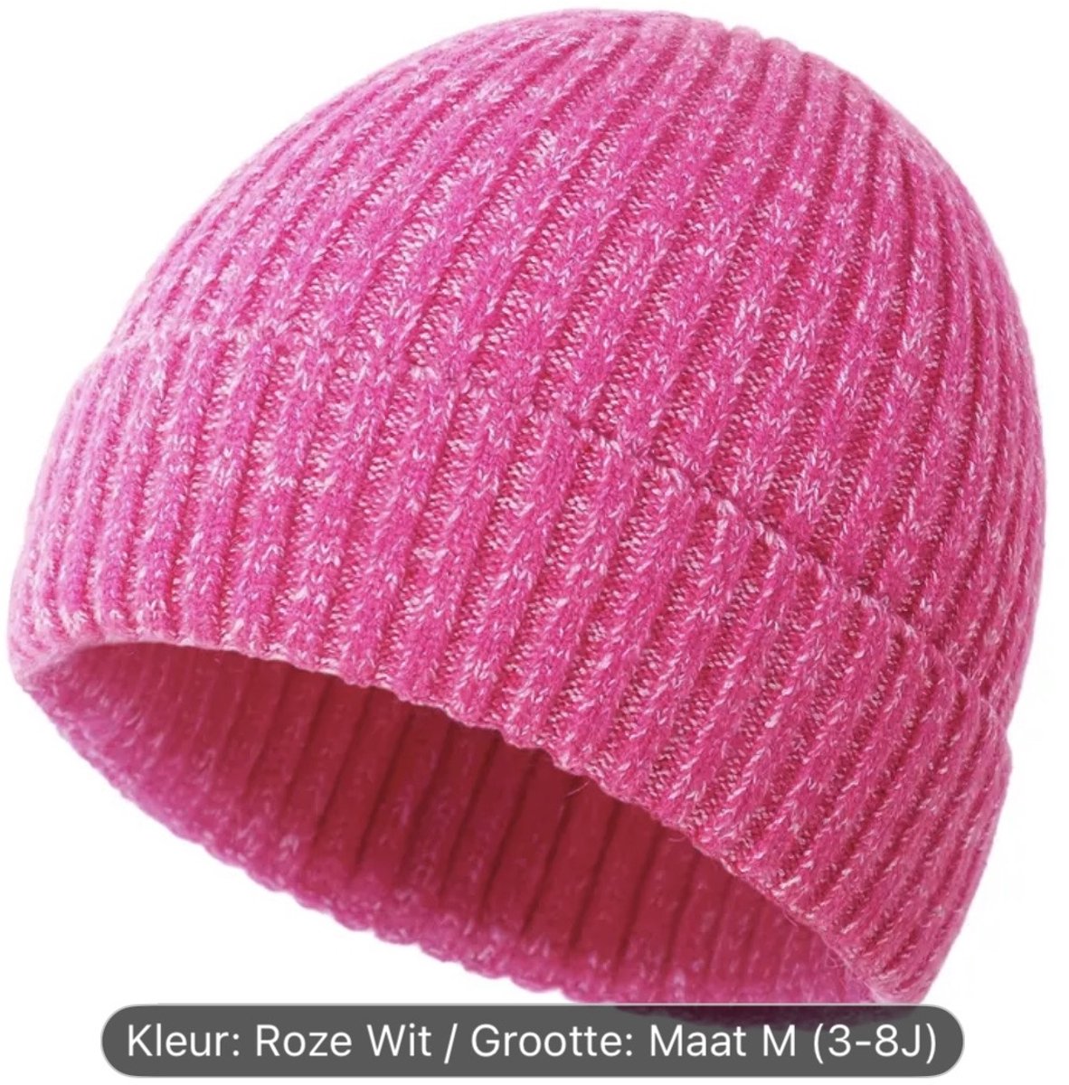 kinder winter muts roze maat m (3-8) jaar