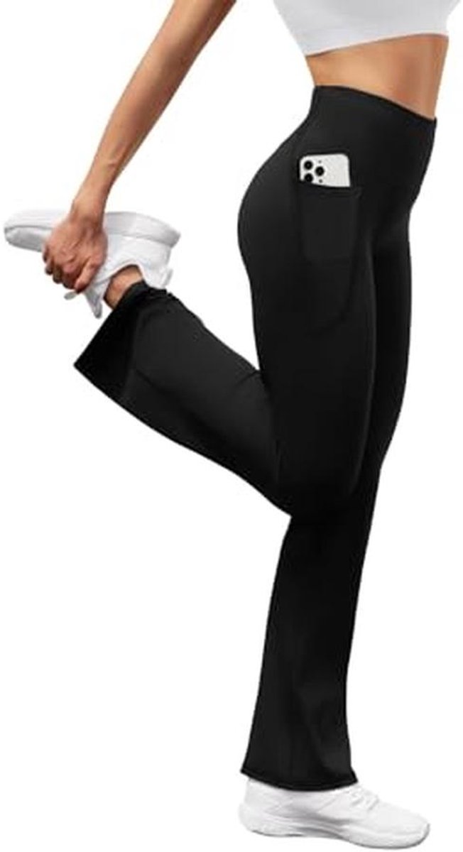 Damesbroek met Zakken, Yogabroek, Casual Broek, Hoge Taille, Sportbroek, Elastische Taille, Bootcut — afbeelding 2