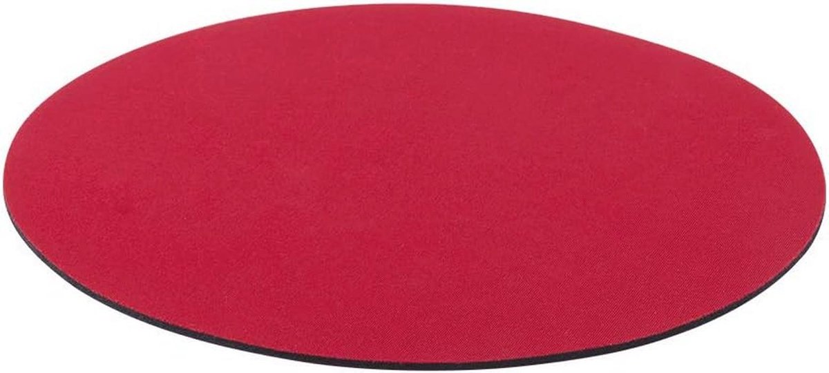 Extra dunne muismat voor computer - Antislip siliconen onderkant, Ultradun, Rond, Rood