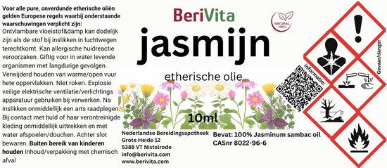 Jasmijn Olie 10ml - Pure Etherische Jasmijnolie van Jasmijn bloemen
