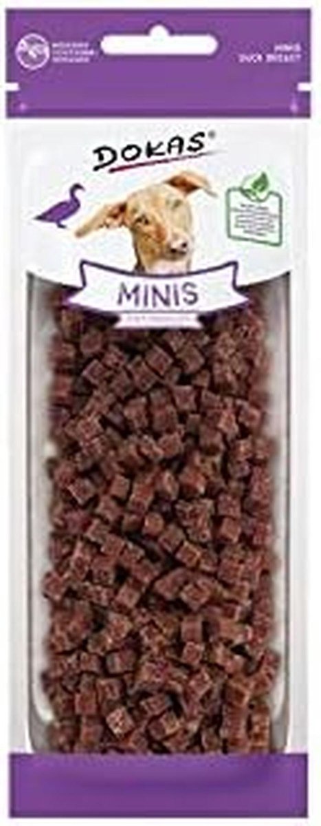 Honden Snacks Mini's met Eendenborst - Ideaal voor Training en Onderweg (9x70g)