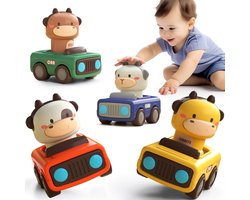 4 stuks Press to Go autospeelgoed babydieren