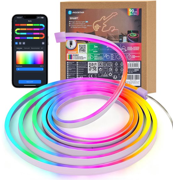 Lichtbol op batterijen | 38 cm | 90 leds | Warm wit