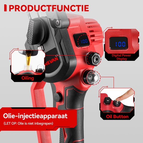 ONEVAN Mini-kettingzaag zonder Accu - 8 Inch Elektrisch Kettingzaag - Borstelloze Kettingzaag - Handkettingzaag - voor tuinschaar, takkenschaar, houtzaagwerk van Merkloos	 — afbeelding 5