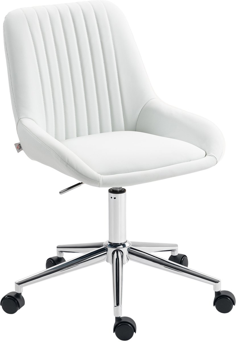 HOMCOM bureaustoel - Polyurethaan - 58x52x90cm - Wit