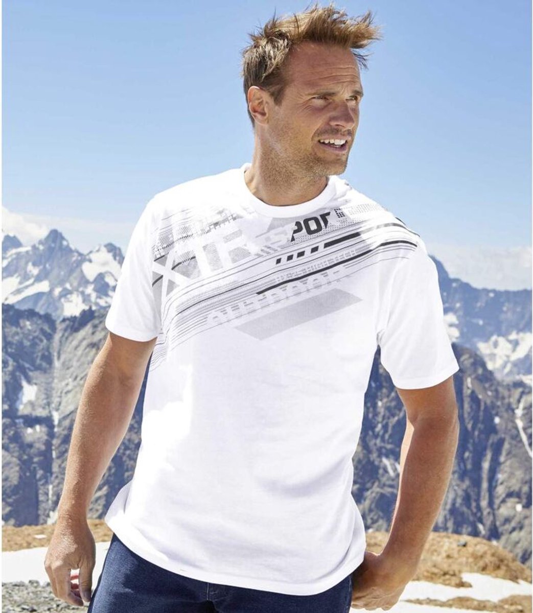 ATLAS FOR MEN - Set van 3 Graphic Sport T-shirts - Heren - Verkrijgbaar in grote maten - 3XL