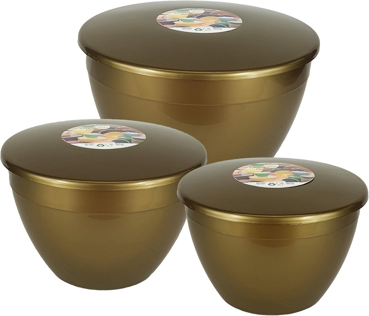 Set van 3 Puddingvormen met Deksel – Diverse Groottes (850ml tot 1.7L) – BPA-vrij Plastic
