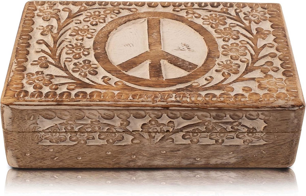 Handgemaakte Houten Sieradendoos - Rustieke Schatkist voor Sieraden en Souvenirs