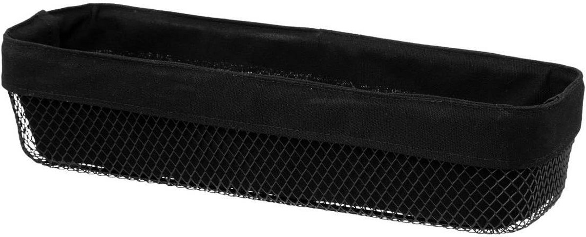 Zwarte metalen broodmand 40x14 cm voor aanrecht