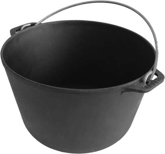 Gietijzeren Kazan met Deksel voor Open Vuur of BBQ, 6 Liter — afbeelding 3