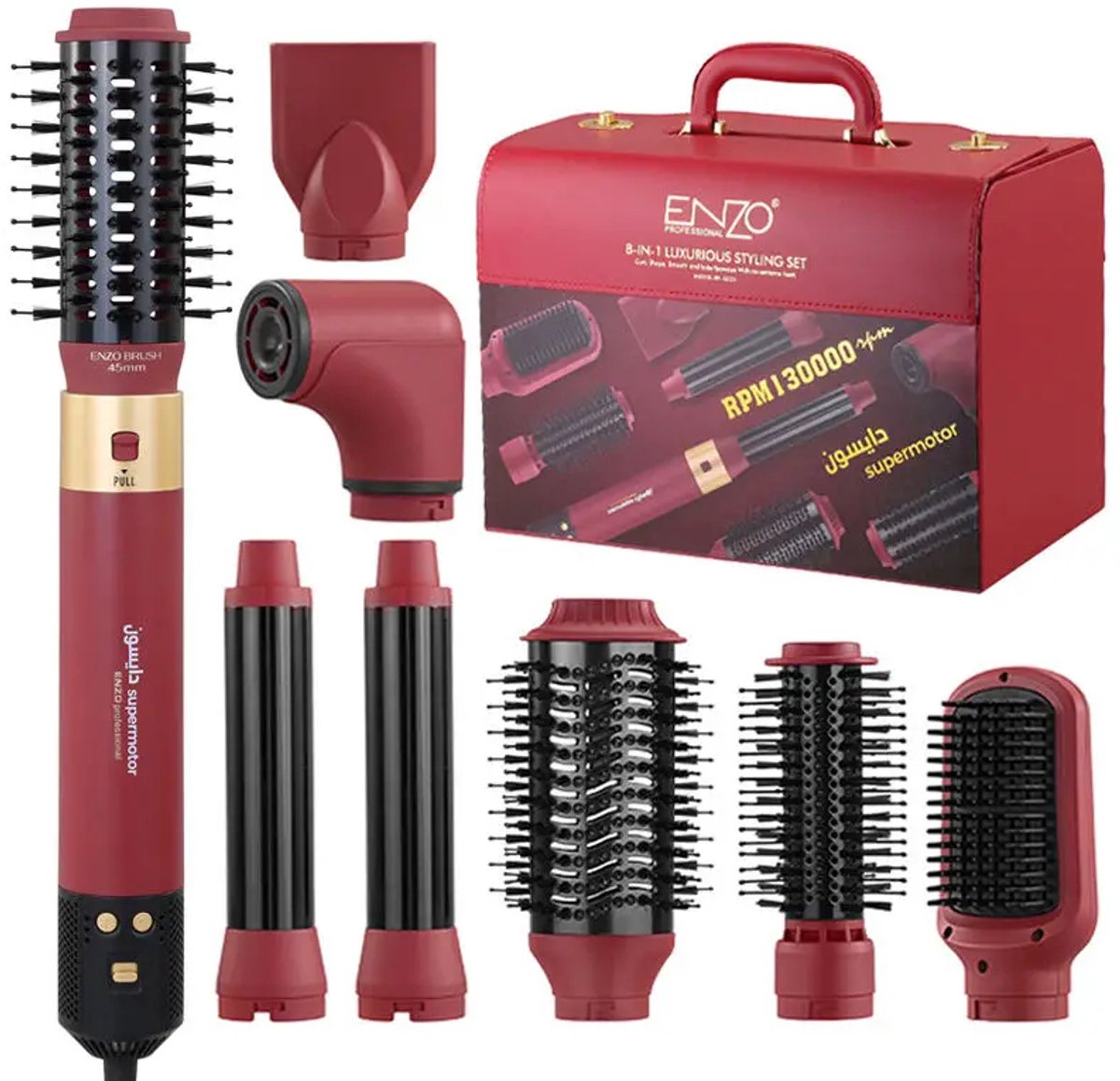 Xcruiser ENZO 8-in-1 Luxe Hairstyler – Complete Styling Set – 1500W – Ionische Technologie – Voor Volume & Krullen