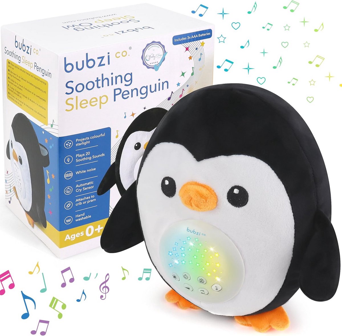 Kalmerende Slaappinguïn met Witte Ruis en Slaapgeluiden - Perfect voor Baby's en Peuters, Uniek Cadeau