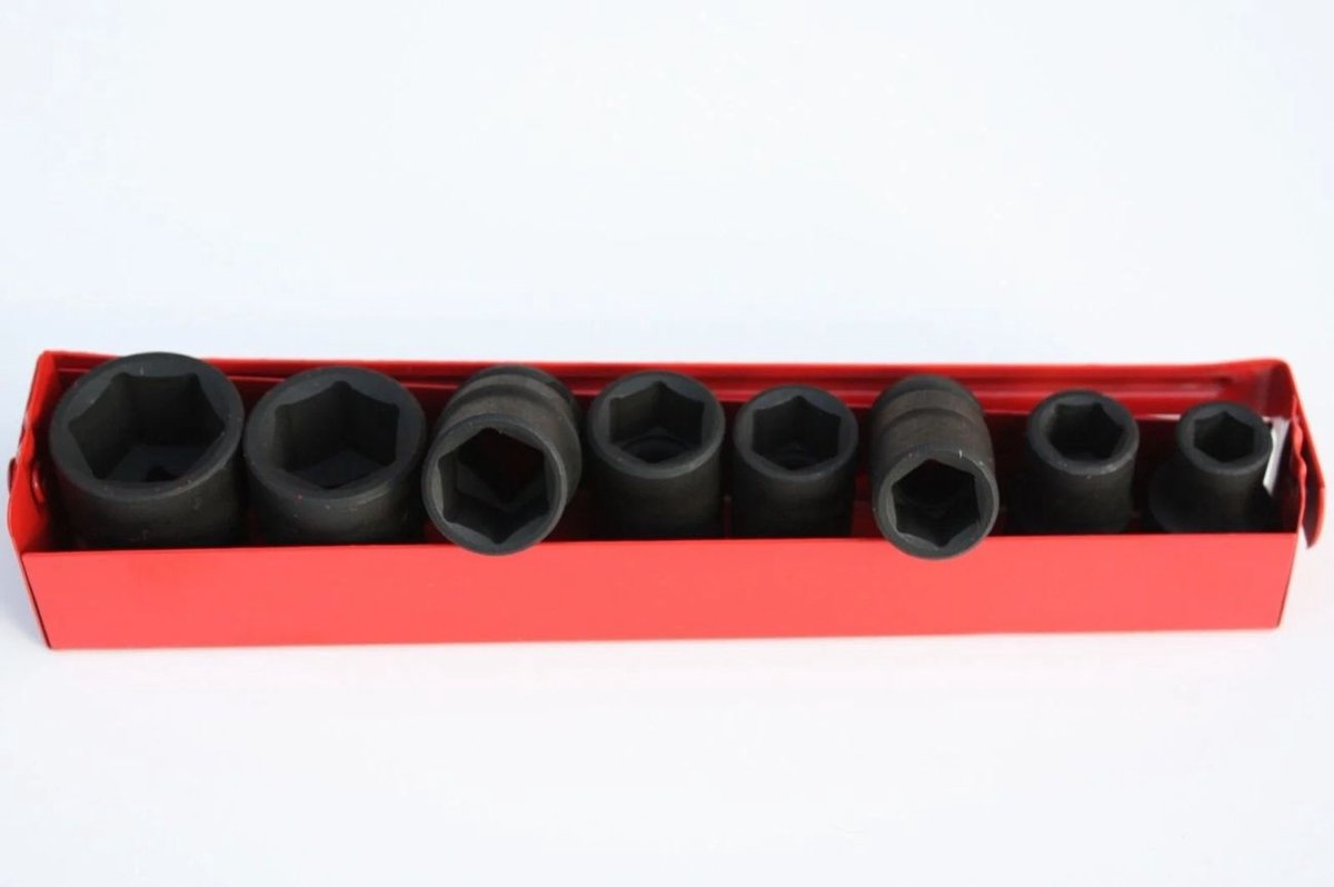 3/8 Doppenset, Sleutelset 8-19mm, Cr-Mo, in Metalen Box
