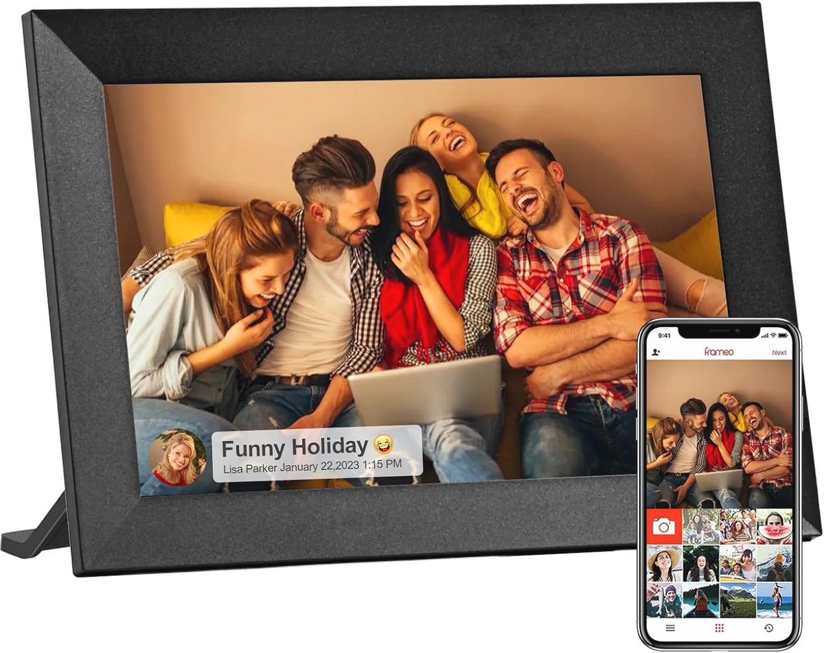Digitale fotolijst 10,1 inch met wifi, 32 GB geheugen en touchscreen