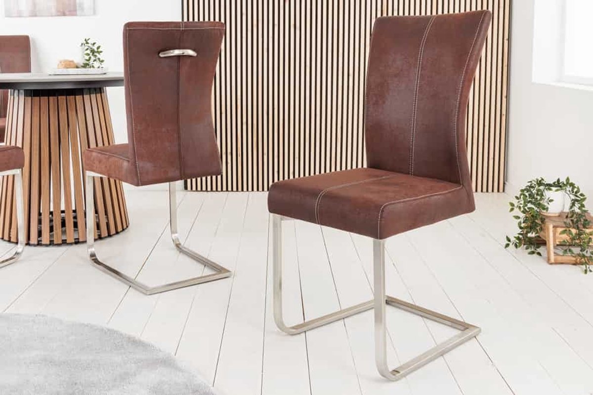 Sledestoel SAMSON donker koffie roestvrijstalen frame met comforthandgreep - 35767