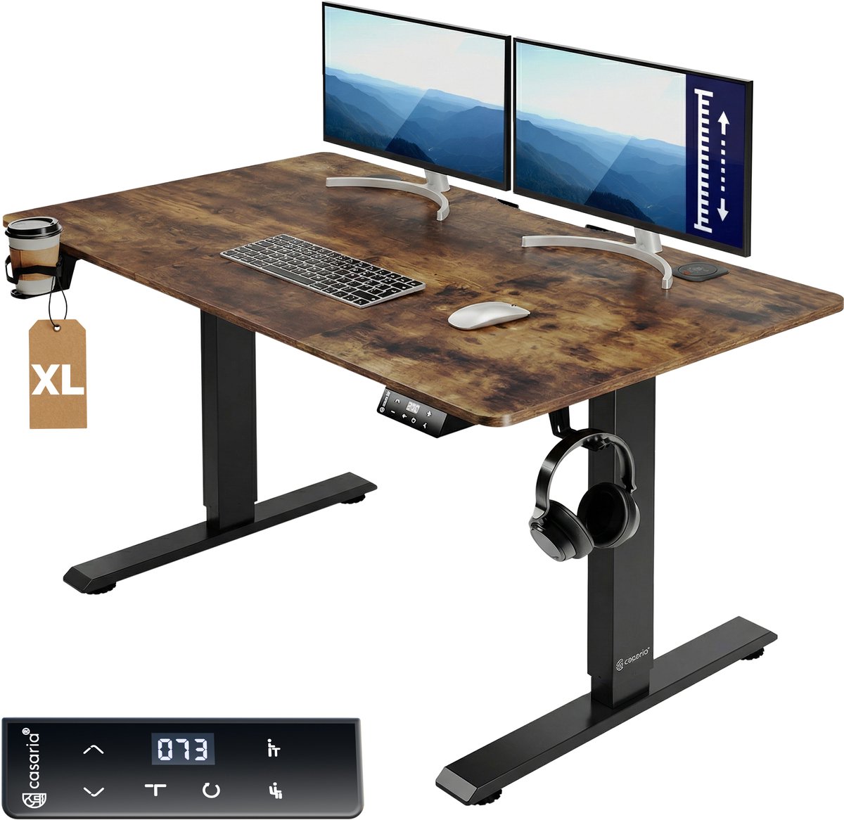Casaria zit-sta bureau - elektrisch verstelbaar met USB