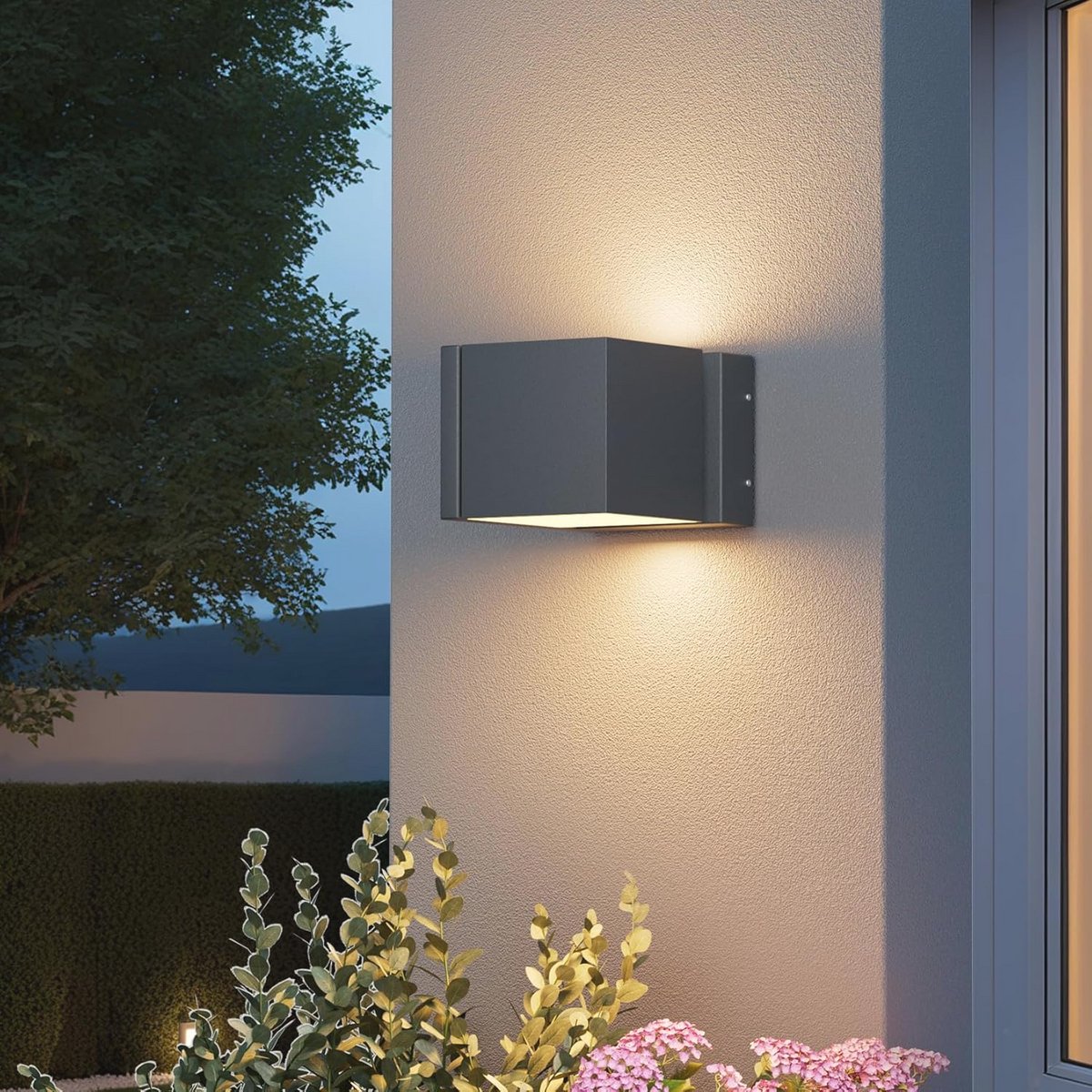 LED Buitenlamp 3000K, 958 lm - Waterdichte Wandlamp voor Tuin, Garage en Veranda - IP54 Antraciet