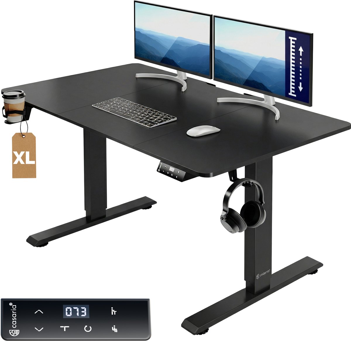 Casaria Elektrisch Zit-sta Bureau 160x75cm USB Charger thumbnail 8