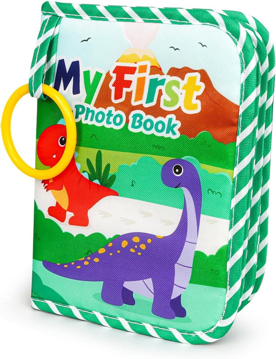 Familiefotoalbum, geschikt voor jongens en meisjes, perfect voor baby's, peuters en familiefoto's - het ideale cadeau voor een babyshower of een fotoshoot met een pasgeboren baby (dinosaurus).