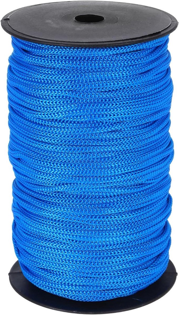 Allecta - Nylon touw van 5 mm, 100 m, holle gevlochten touwen voor waslijn, kamperen en outdoor gebruik