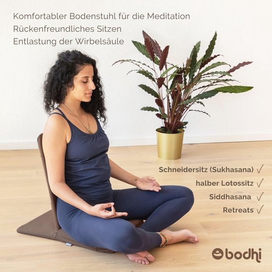 Gewatteerde Vloerstoel met Extra Dik Zitkussen - Meditatiestoel in Wijnrood — afbeelding 3