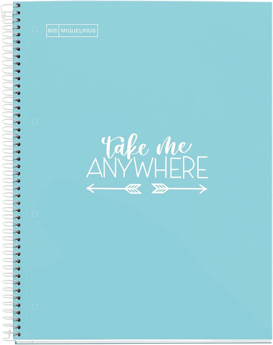 Notitieboek A4 met horizontale lijning, 80 vellen, 90 g/ m² papier, hard kartonnen omslag in blauw