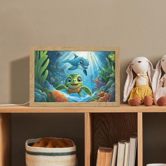 Lichtbak met kabel 20 x 30 cm Baby olifant van Periglass — afbeelding 3