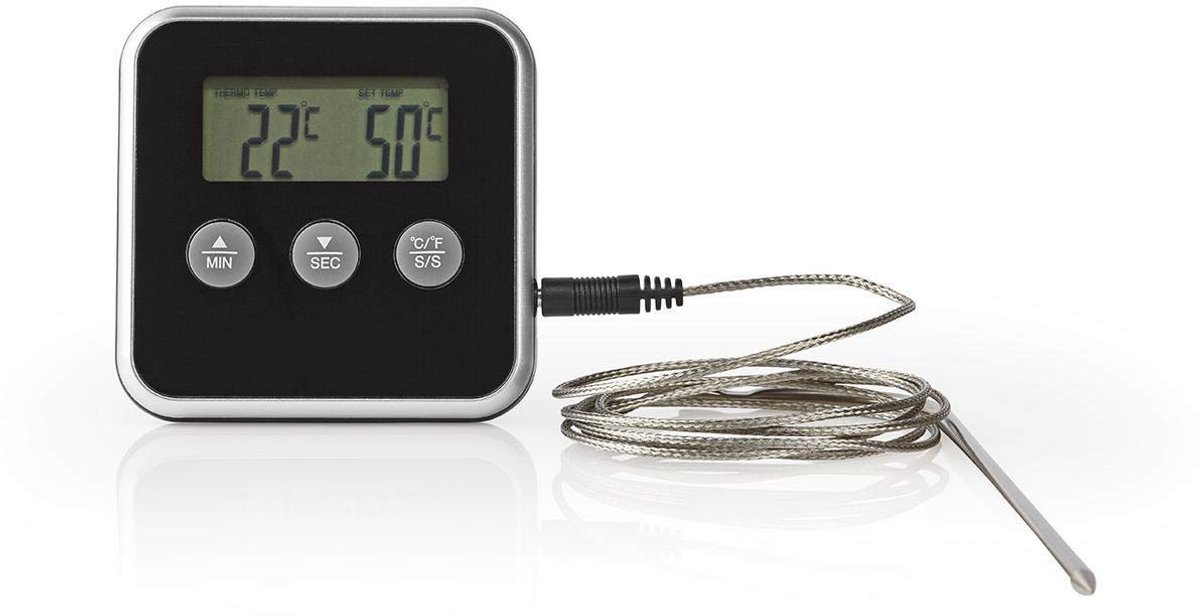 Vleesthermometer met Alarm en Timer - LCD Scherm - Temperatuur 0-250°C