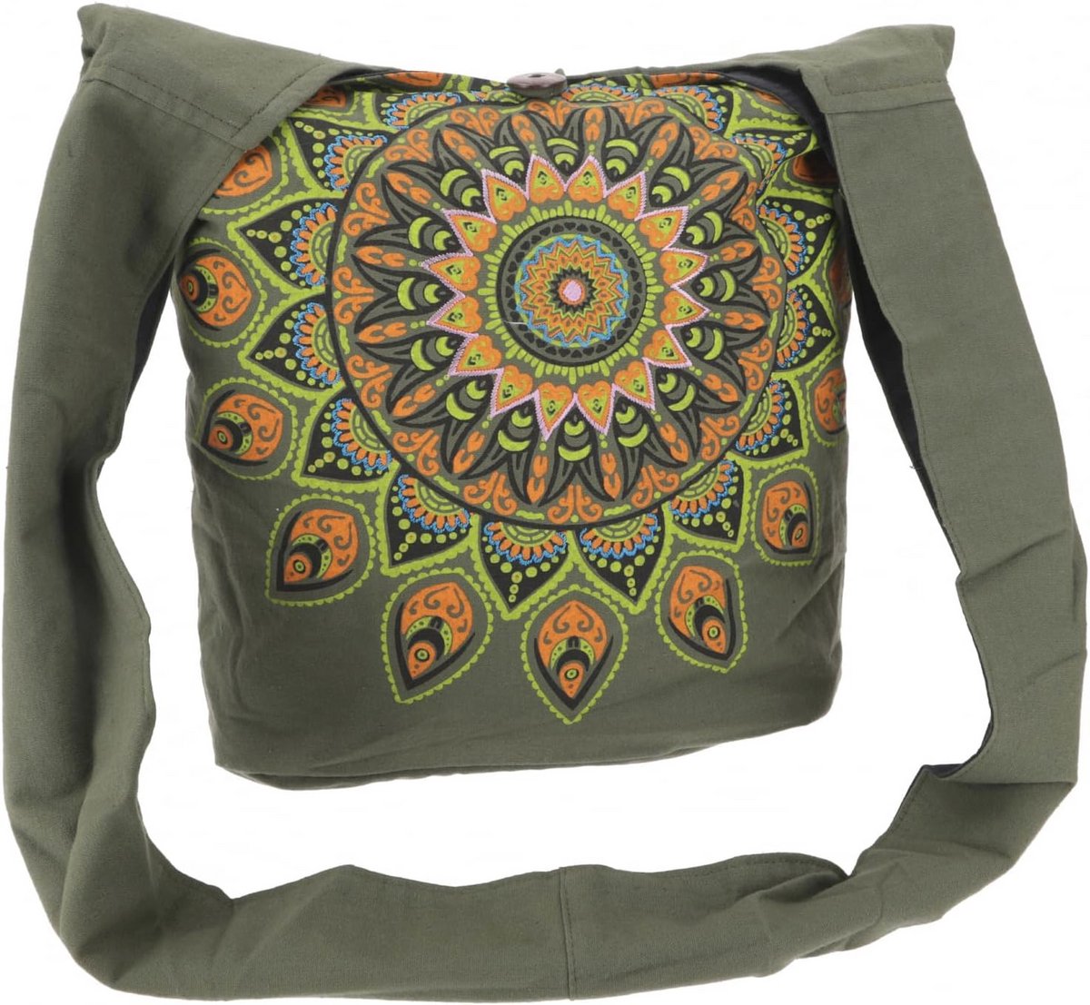 Geborduurde Boho Schoudertas - Mandala Tas voor Dames en Heren, Katoen (33 x 37 x 13 cm)