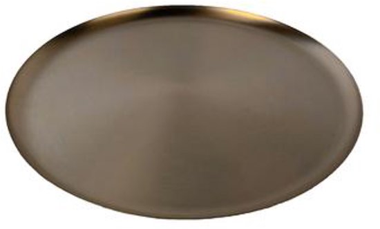 COM-FOUR® 8 x serveerborden – decoratieve borden van roestvrij staal 39 cm – rond dienblad voor het serveren en decoreren – elegant gedecoreerde serveerschalen (39 cm – roestvrijstalen bord – 8
