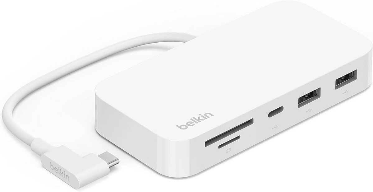 6-in-1 USB Type C Hub met SD & Micro SD Kaartlezer, Gigabit Ethernet en 2 USB-A Poorten