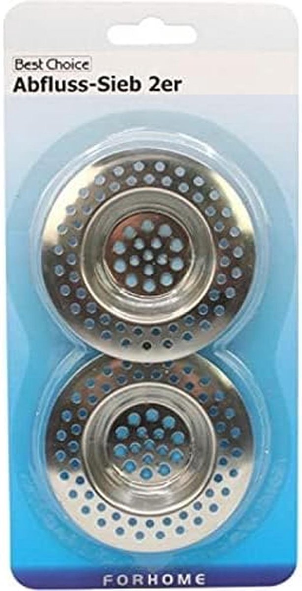 Set van 2 Verstelbare Gootsteenzeef Afvoerzeef 70/40mm Verchroomd