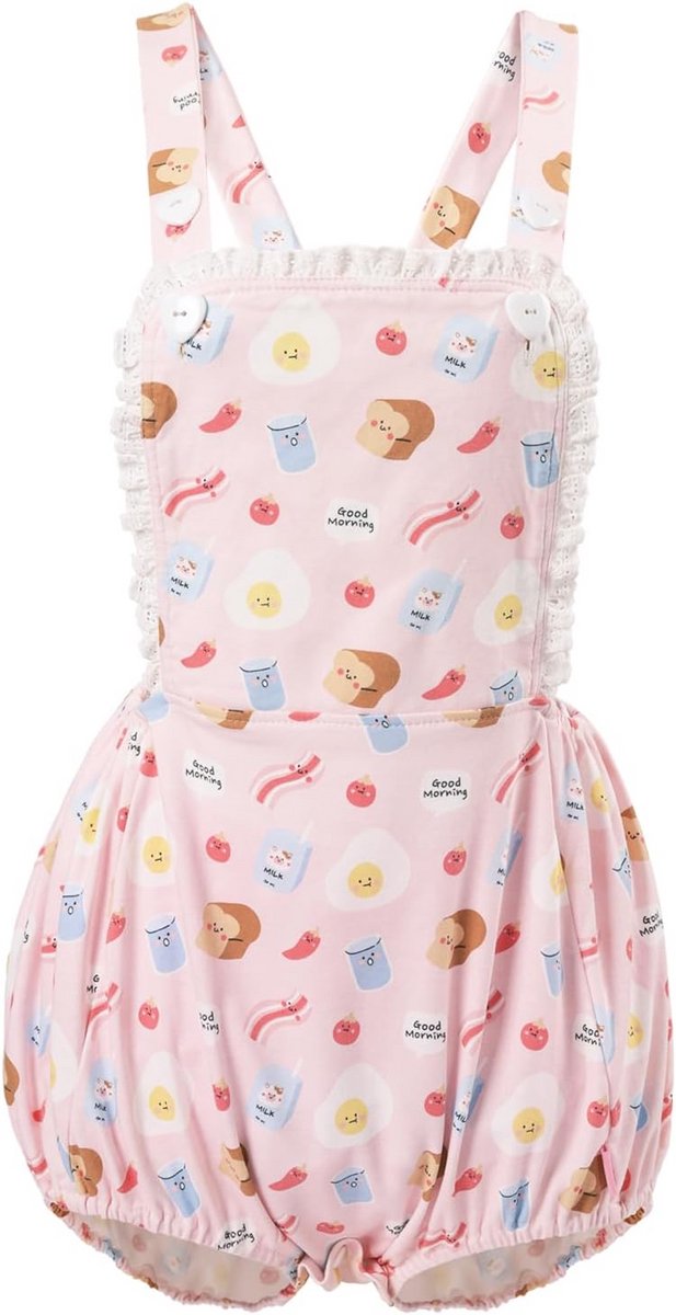 Katoenen jumpsuit met knopen en volledige print - comfortabele en stoere jumpsuit voor dagelijks gebruik en slapen