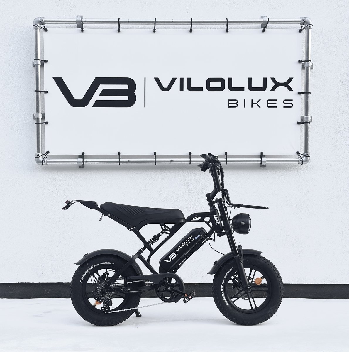 Vilolux Fatbike electrisch - Fatbike V20 Mini - ZWART - Voorrek - Legaal - Rijklaar geleverd - 16 Inch - 2 Jaar garantie - Telefoontasje - Hydraulische remmen - 7 versnellingen - Alarm