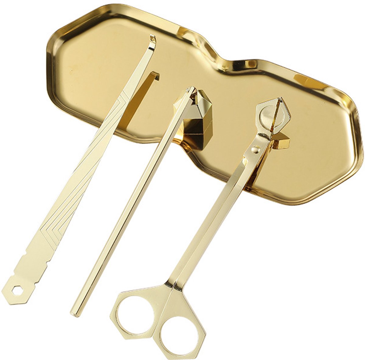 1set - Kaarsendoofset - Kaarsendover - Roestvrij staal - Dooft kaarsen veilig - Ontwerp met lange steel - Ideaal voor kaarsenliefhebbers - Elegant cadeau - Goudkleurig