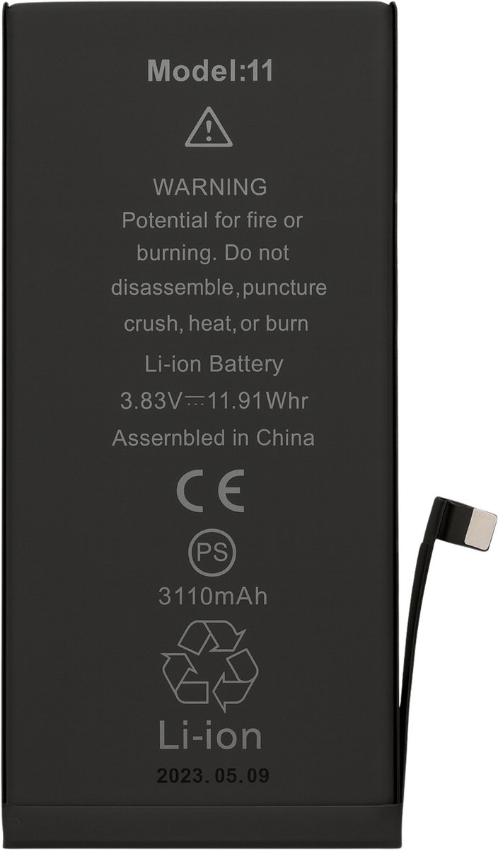 Batterij voor iPhone 11 - Vervangende batterij 3110 mAh lithium-ion