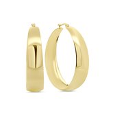 CO88 Collection 8CE-70659 Dames Brede Oorringen 50 mm - Goudkleurig RVS (Stainless Steel) - Cadeau voor Haar